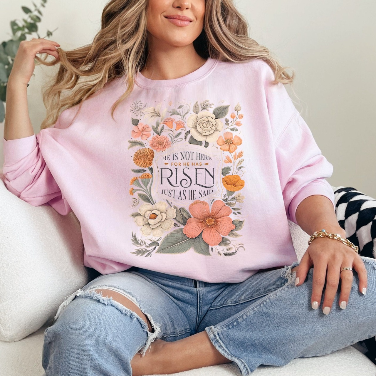 Christian Comfort Colors® Shirt - He Is Not Here For He Has Risen Shirt - Womens Christian Religious Tee & Sweatshirt
